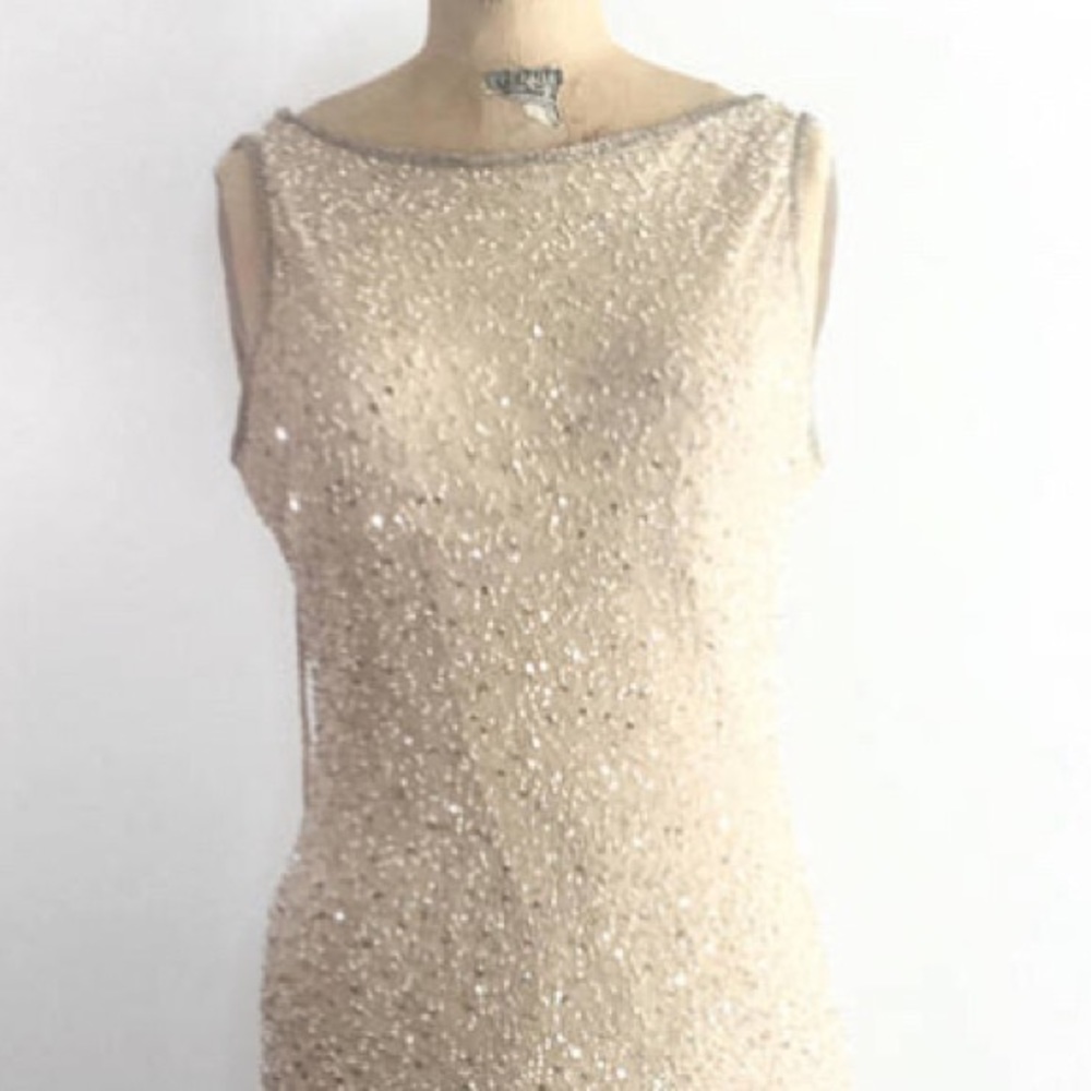 SOLD Stunning Embellished Silk Dress, wedding prom - Picture 5 of 5